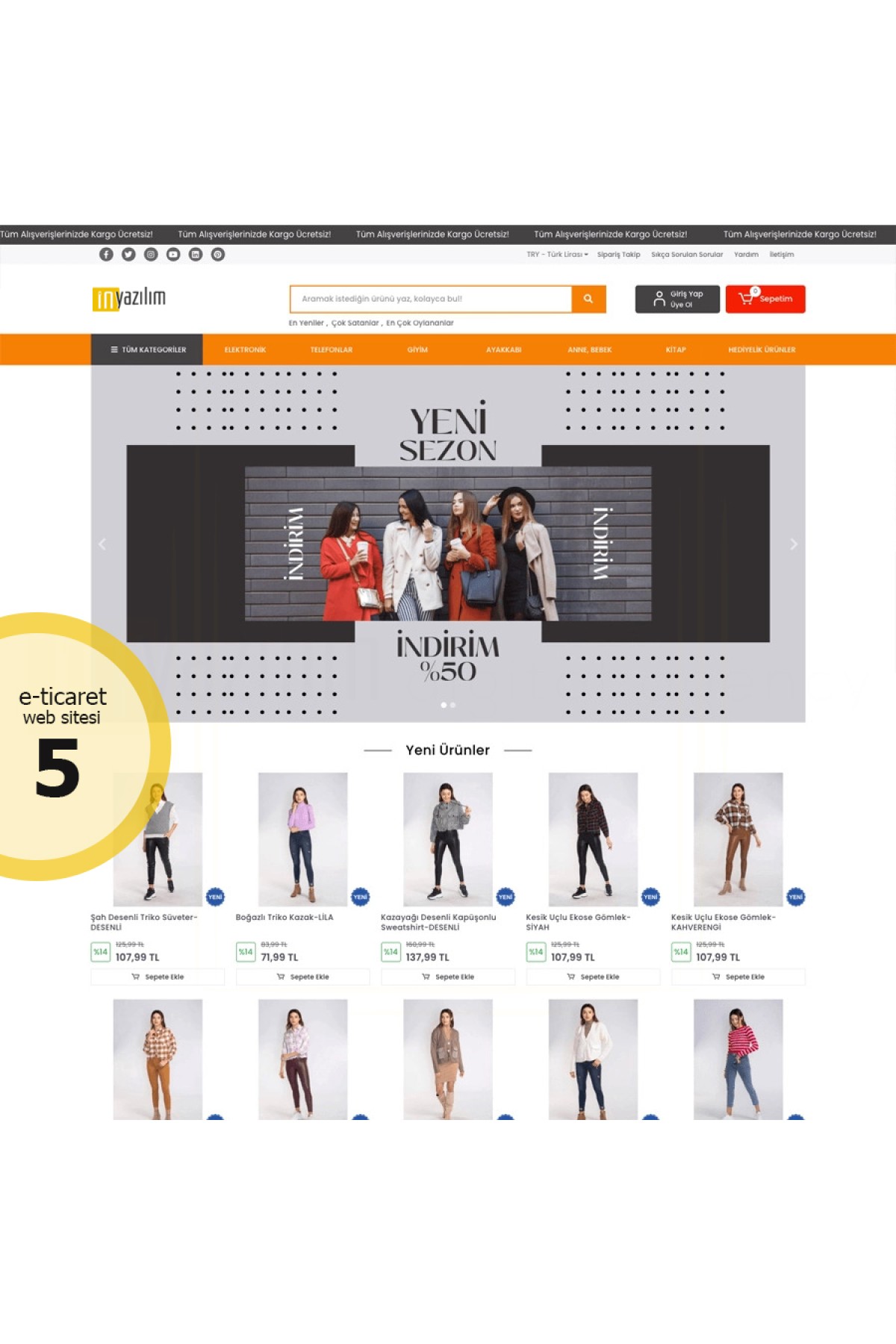 E-Ticaret Sitesi Tema - 5 E-Ticaret Sitesi Tema - 5